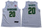 Men Joey Hauser Michigan State Spartans #20 Nike NCAA 2020 White Authentic College Stitched Basketball Jersey VL50U88ZB